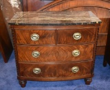 HENREDON DRESSER W/MARBLE TOP, 4 DRAWERS,
