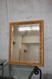GOLD PLASTIC FRAMED MIRROR, 29