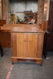 WOODEN CABINET, 2 DOORS, 3 SHELVES, 16