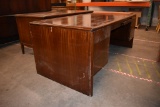 WOODEN DESK, 7 DRAWER