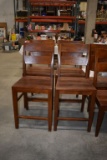 (4) CRATE & BARREL MANGO WOOD FURNITRE BASQUE HONEY