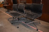 (5) HERMAN MILLER EAMES LEATHER SWIVEL SIDE CHAIRS