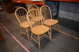 (4) WOODEN CHAIRS, TAN