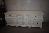 WHITE DRESSER, 6 DRAWERS, 2 DOORS