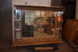 WOODEN BROWN DRESSER TOP W/MIRROR