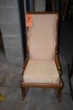 VINTAGE ARMLESS WOODEN ROCKING CHAIR