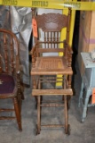 ANTIQUE CHILDS CHAIR, CONVERTS FROM HIGHCHAIR TO