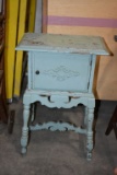 SMALL ORNATE SINGLE DOOR CABINET, 17
