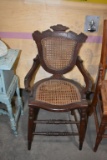 EASTLAKE STYLE CHILDS CHAIR, CANED SEAT & BACK