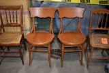 PAIR OF WOODEN CHAIRS, OAK