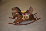 VINTAGE WOODEN ROCKING HORSE SEAT