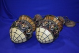 (2) TIFFANY STYLED HANGING LIGHT FIXTURES, 24