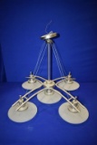 LARGE 5 LIGHT BRUSHED SILVER FIXTURE, APPROX. 23