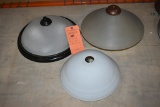 (3) ROUND MISC. GLASS LIGHT FIXTURES