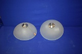 (2) ROUND GLASS FIXTURES