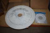 (2) WHITE MOLDED PLASTIC CEILING MEDALLIONS, 10