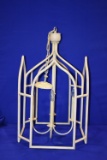 LARGE TAN METAL LIGHT FIXTURE, APPROX. 36