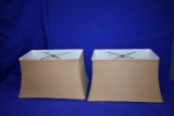 (2) BOSTON STORE CARMEL COLORED LAMP SHADES,