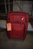 RED DELSEY SUITCASE, APPROX. 30