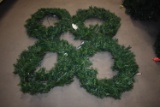 (4) NEW IN BOX, PRELIT CHRISTMAS WREATHS, APPROXS. 30