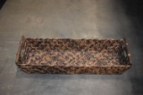 MULTI COLORED BROWN WICKER BASKET, APPROX. 7