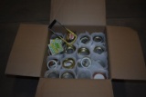 BOX OF MASON JARS & TONGS