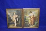 (2) ANTIQUE PICTURES IN GOLD FRAMES, APPROX. 18