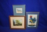 (3) PAINTINGS: PAINTING BY J.H. IN SILVER FRAME,