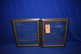 (2) DARK BROWN/BRASS COLORED FRAMES,