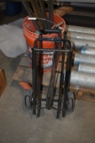 BLACK METAL LUGGAGE CARRIER ON WHEELS