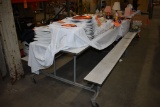 CAFETERIA STYLE FOLDING LUNCH TABLE, ON WHEELS, WITH