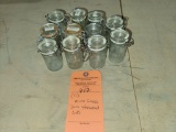 (11) MINI GLASS JARS W/ATTACHED LIDS
