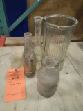 (4) GLASS VASES