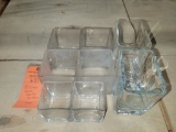 (8) CLEAR GLASS CANDLE HOLDERS