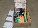BOX OF MISC. MAGAZINES, CRAFTING BOOKS, TISSUE PAPER