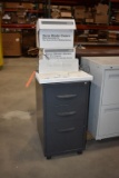 GRAY METAL 3 DRAWER FILE CABINET, XEROX BINDER MACHINE,