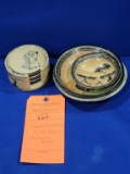 ZEBRA COASTERS & (3) ZEBRA DECORATIVE BOWLS