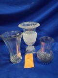 (3) GLASS VASES