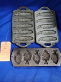 (3) CAST IRON BAKING MOLDS