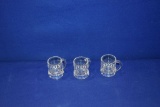 (3) MINI GLASS MUGS