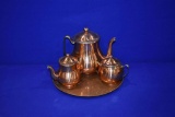 BRASS/COPPER TEA SET