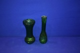 (2) GREEN HOOSIER VASES