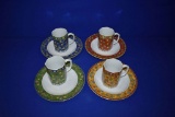 ALBERT & KESSLER CO. DISH SET: (4) COFFEE MUGS, (4) PLATES