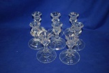 (8) GLASS CANDLE HOLDERS