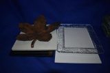 (5) MISC. GLASS/METAL DECORATIVE TRAYS