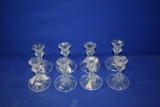 (8) GLASS CANDLE HOLDERS