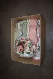 BOX OF FLORAL QUEEN SIZE BEDDING: (4) PILLOW CASES,