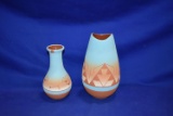 (2) HAND CRAFTED BY D.W. CLAY POTTERY VASES