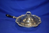 SILVER ANTIQUE SERVING DISH W/LID