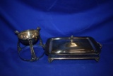 SILVER PLATED SERVING DISH HOLDER & WARMER